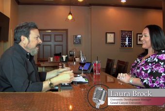 Ron Stark Sits with Laura Brock, University Development Manager for Grand Canyon University